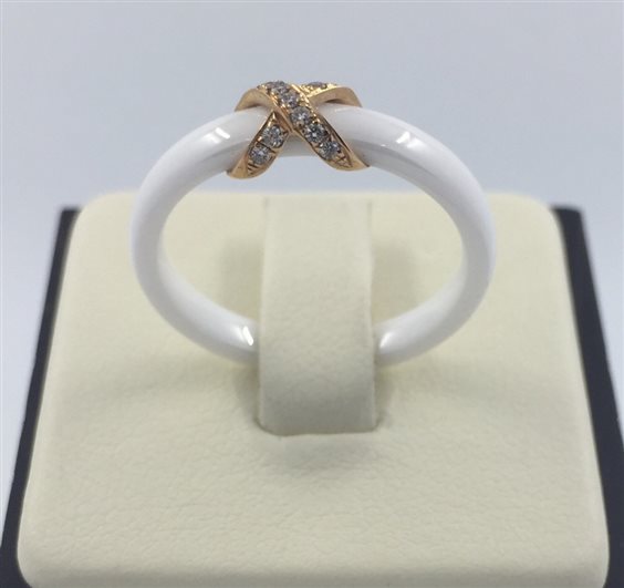 Anello Donna Oro Donna in Ceramica Diamante 0.04 Ct DRAF2660.004-12 - DRAF2660.004-12